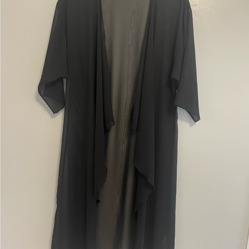 Black Sheer Kimono Cardigan
